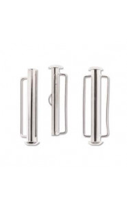 Magnetische schuif sluiting slide bar 31,5mm Zilver